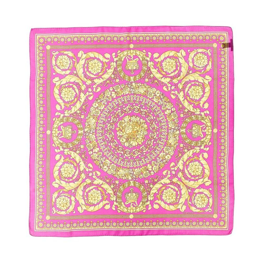 Versace Barocco Print Silk Scarf, Pink